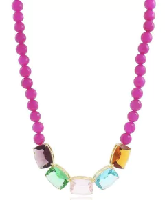 Colar pedras coloridas
