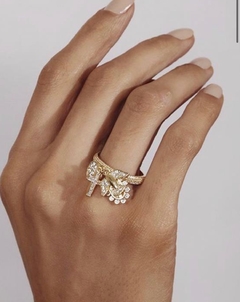 Anel pingentes banhado a ouro 18k - comprar online