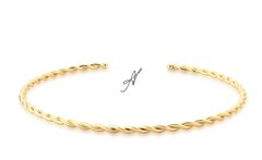 Choker trançada banhada a ouro 18k