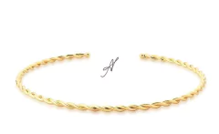 Choker trançada banhada a ouro 18k