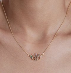 COLAR OLHO GREGO BANHADO A OURO 18k