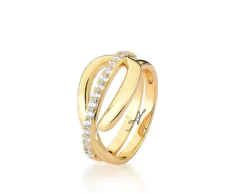 Anel trançado banhado a ouro 18k