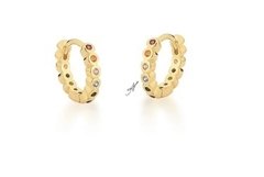 Brinco argola mini colorida banhada a ouro 18k - comprar online