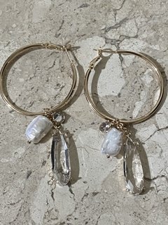 Argola gota cristal e Perola - loja online