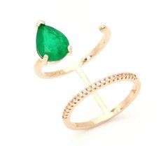 Anel esmeralda banhado a ouro 18k - comprar online