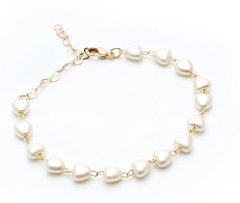 Pulseira Pérola Inteira Corações banhada a ouro 18k - comprar online