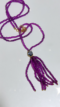 Colar tassel cristais banho ouro 18k na internet