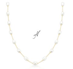 Colar Perola banhada a ouro 18k