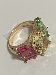 Anel colorido banhado a ouro 18k na internet