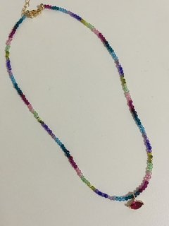 Colar choker cristais banhados a ouro 18k