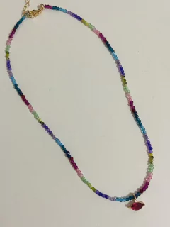 Colar choker cristais banhados a ouro 18k