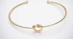 Bracelete rígido banhado a ouro 18k nó maior