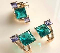 Conjunto turmalina e lavanda banhdo a ouro 18k na internet