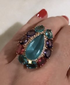 Anel cristal Paraíba multicolor - comprar online