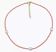 Colar miçangas coral
