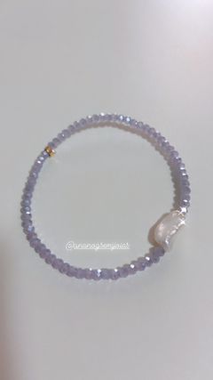 Pulseira cristal lilas Perola