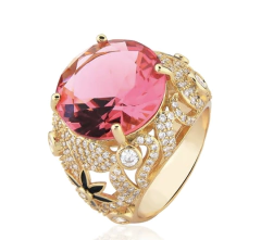 Anel pedraria banho ouro 18k