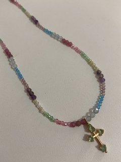 Colares cristais banhadas a ouro 18k - Ananogueirasemijoias