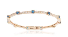 Bracelete riviera pedras coloridas