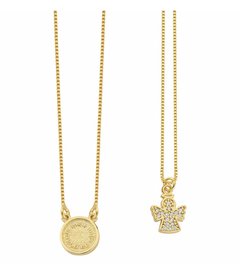 Colares duplo (escapulário) banhado a ouro 18k - comprar online