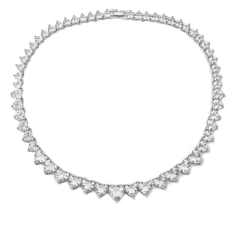 Colar riviera coração ródio branco