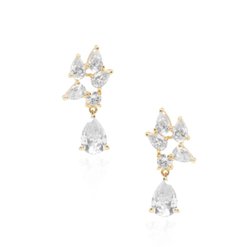 Brinco zircônia dourado - comprar online