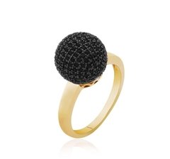 Anel bola zircônia negra