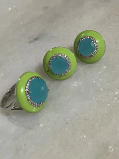 Conjunto neon turquesa