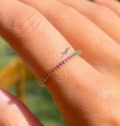 Anel alinca colorida banho ouro 18k - comprar online