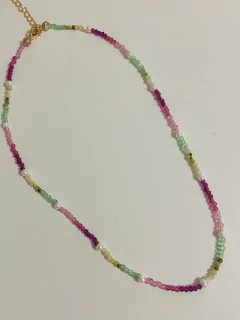 Colar choker cristais banhados a ouro 18k - loja online