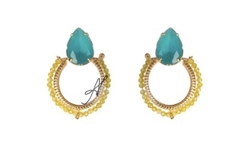 Brinco cristais banho ouro 18k - comprar online