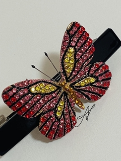 Presilha acetato borboleta strass - comprar online