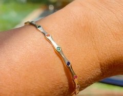 Braclete cristais colors banhado a ouro 18k - comprar online