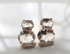 Brinco cristal banhado a ouro 18k