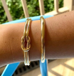Bracelete liso banho ouro 18k