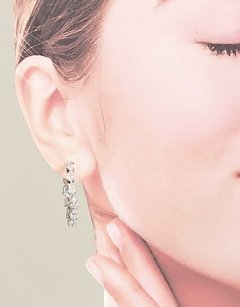 Argola zircônia ródio branco - comprar online
