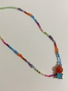 Colar choker cristais banhados a ouro 18k - comprar online