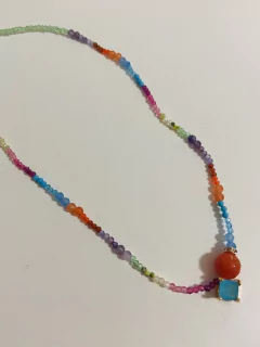 Colar choker cristais banhados a ouro 18k - comprar online