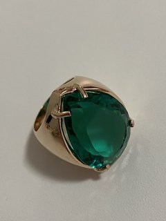 Anel turmalina banhado a ouro 18k