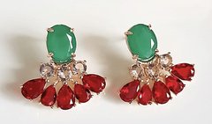 Brinco leque banhado a ouro 18k