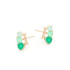 Brinco gotas esmeralda colombiana banhado a ouro 18k - comprar online
