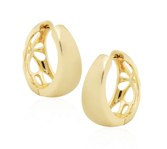 Brinco argola gota banho ouro 18k