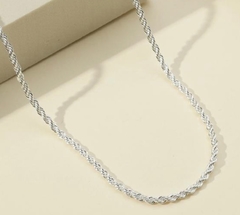 Colar cordão baiano banho rodio branco
