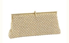 Clutch strass e pérolas dourada - comprar online