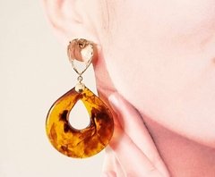 Brinco cristais gota tartaruga banhada a ouro 18k - comprar online