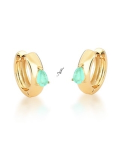 Argola gota col banhada a ouro 18k