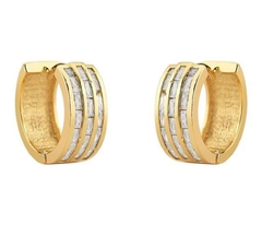 Brinco argola cristais banho ouro 18k