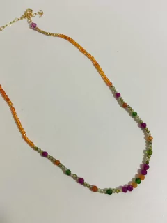 Colar choker cristais banhados a ouro 18k - Ananogueirasemijoias