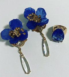 Brinco flor e cristal - comprar online
