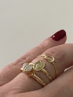 ANEL NOSSA SENHORA DAS GRAÇAS BANHADO A OURO 18k